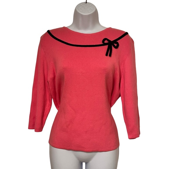 Designers Originals Sweaters - Designers Originals Pink Sweater with Black Trim